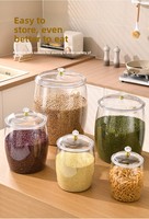 Conteneur de stockage alimentaire multifonctionnel de style coréen, en plastique circulaire hermétique, plus de 5 L, avec couvercle pour le stockage du thé, des céréales, des noix