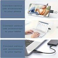 Adaptateur de connecteur usb c otg de type prix usine avec 3 lumières led pour tablette de téléphone mobile intelligent Android