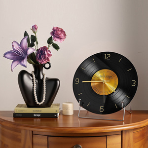 Modern Adjustable Analog Tabletop Glass Clock <strong>Retro</strong> Home <strong>Decor</strong> Desktop Ornament Living Room Office Light Luxury Decoration - Product Image 2
