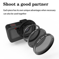 Accessoire exclusif pour caméra d'action : Anneau adaptateur de filtre séparé 52 mm à fixation facile pour GoPro 9/10/11/12/13 – Capuchon d'objectif ND CPL UV