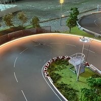 Piste de diorama de paysage panoramique hautement simulé en mousse et bois 6x4m pour voitures RC, pour l'amusement commercial, vente en gros et personnalisation