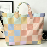 Sac fourre-tout en PVC Macaron Chess, imperméable, transparent, effet gelée, sac de plage, pochette fourre-tout, sacs à main à nœud, sac de rangement