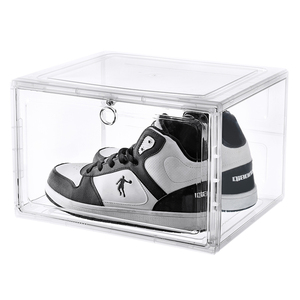 6 Pack Set of Stackable Shoe <b>Storage</b> <b>Boxes</b> Injection Plastic Trainer <b>Storage</b> Crate Rectangle Sneaker Case <b>for</b> Shoes Display - Product Image 2