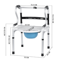 BQ804C Commode Chaise Toilette Portable Pliant Commode Fauteuil Roulant Douche Désactiver Chaises pour Salles De Bains