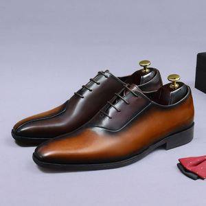 Men's Business Formal Leather Shoes English Leather Multi-color <b>Oxford</b> Shoes High-end Handmade Leather Casual Men's Shoes - Product Image 2