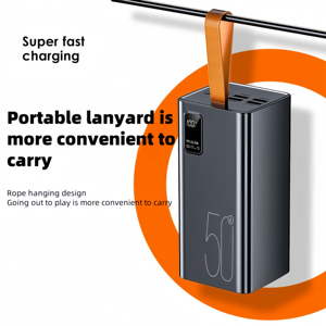 พาวเวอร์แบงค์ดีไซน์ใหม่ ความจุขนาดใหญ่ 50000mah ชาร์จเร็วสุด 22.5W พกพาสะดวก พร้อมสายคล้องคอ สำหรับโทรศัพท์มือถือทุกรุ่น - Product Image 5