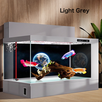 Grand aquarium rectangulaire pour poissons koï, verre ultra-transparent, système de filtration double, alliage d'aluminium, utilisation domestique, pas de changement d'eau requis