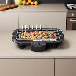 Parrilla Eléctrica Sin Humo Estándar UE, Plancha Antiadherente, Asador Eléctrico, Parrilla de Carbón Eléctrica Doble para el Hogar - Product Image 1