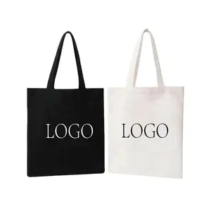 Promotional Friendly Blank Plain Cotton Canvas Bags Reusable Shopping Cotton Tote Bags With Custom Logo