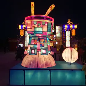 Hot Sale Outdoor wasserdicht Neujahr Dekor Weihnachten Stil dekorative Roboter Kaninchen rote chinesische Laternen für Neujahr Display