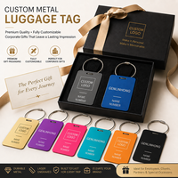 Etiquetas de Equipaje de Metal con Logotipo Personalizado, Grabadas con Láser, de Aluminio Anodizado, con Nombre y Número de Teléfono, para Maletas, Regalo Promocional de Viaje