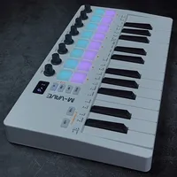 Teclado con controlador MIDI de 25 teclas, USB Mini, 16 almohadillas de batería RGB, 8 perillas, software de música Midis incluido, de 25 teclas, II, de 1 a 2, 1 a 2