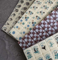 Juego de Mahjong Americano Moderno, 2 Capas, Fichas Translúcidas con Tapete de Juego a Cuadros, Venta al Por Mayor Directo de Fábrica, Logotipo Personalizado, Regalo