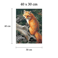 Kit de peinture par numéros personnalisé, renard, faune, peinture à l'huile acrylique DIY sur toile, 40 x 30 cm, sans cadre, décoration murale
