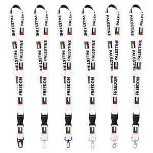 Manufacturer Promotional Bulk Printed Sublimation Logo Custom Palestine <b>Lanyard</b> With Set Item - Product Image 1