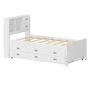 Lit de dortoir avec tiroirs de rangement et roulettes pour enfants et adolescents, pour une utilisation en chambre. - Product Image 4