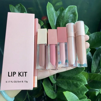 Ensemble de gloss et crayon à lèvres haute pigmentation, marque privée, imperméable, pour une finition mate et lisse
