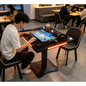 Meja Layar Sentuh Interaktif 21 Inci Satu Pilar dengan Lampu LED, <span class=keywords><strong>NFC</strong></span>, dan Sentuh Kapasitif <span class=keywords><strong>Multi</strong></span> Titik untuk Pusat Pendidikan - Product Image 6