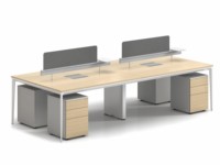 Bureau de travail moderne LIWEI, spacieux, ergonomique, écologique, durable, en bois, avec cloisons modulaires, pour 2 à 6 personnes, bureau ouvert