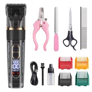 Waterproof Smart LCD Hair <b>Trimmer</b> - Pet Rechargeable Cordless with 5 Adjustable Lengths & Titanium Blades - Product Image 4