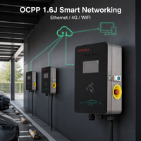Amppal 22/44kW Borne de Recharge Murale Métallique AC Commerciale et Domestique pour Véhicules Électriques – Station de Charge Rapide pour VE