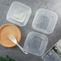 Récipient alimentaire carré en plastique jetable hermétique micro-ondable de gros en Chine