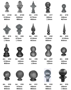 Productos de hierro forjado de herrería de 55mm Esferas de <span class=keywords><strong>límite</strong></span> Componentes ornamentales Elementos para piezas de valla de puerta - Product Image 5