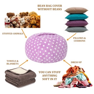キッズアダルトビーンバッグチェアカバーソフトフランネルぬいぐるみ収納バッグおもちゃ用 - Product Image 4
