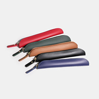 Étui à stylo compact en cuir de luxe durable avec fermeture éclair pour le rangement et la protection du stylet Apple