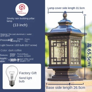 IP65อลูมิเนียมหล่อตายกันน้ำไฟ LED ตกแต่งสวนระเบียงหน้าบ้านหลังบ้านวิลล่าเสาเสาโคมไฟ - Product Image 2