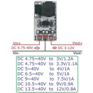 Mini Convertidor DC-DC DD4012SA, Regulador de Voltaje Buck 5-40V 3V/3.3V/4V/5V/6V/7.5V/9V/<span class=keywords><strong>12V</strong></span>, Reemplaza AMS1117 <span class=keywords><strong>7805</strong></span> Lm2596 DD4012SA - Product Image 3