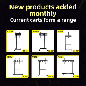 Chariot TV mobile LCD multifonctionnel réglable, support pour écran jusqu'à 75 pouces, chariot TV roulant, support de sol pour moniteur pour réunions - Product Image 2