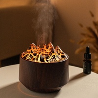 Diffuseur d'arômes volcanique à flamme, 300 ml, charge USB, lumière LED 7 couleurs, humidificateur d'aromathérapie avec télécommande, directement de l'usine
