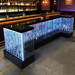Barra de Bar Moderna en Forma de U de Acrílico con Luces LED Multifuncional para Sala de Estar y Uso Comercial - Product Image 1