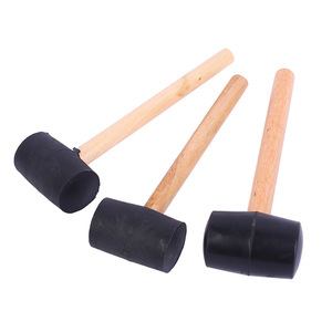 Wooden Handle Rubber <b>Hammer</b> 200 300 Shockproof For Wood Panel Decoration Round Headed <b>Hammer</b> - Product Image 2
