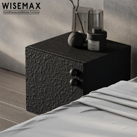 WISEMAX FURNITURE Table de chevet en bois massif, design rétro moderne, table de chevet avec tiroir pour chambre à coucher, villa, meubles de maison
