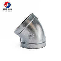 Fil fileté haute résistance 45 °   Raccord coudé JinFeng en fonte galvanisée pour systèmes de plomberie gaz et eau