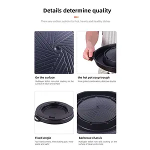एल्यूमीनियम संगमरमर लेपित cookware गर्मी प्लेट डेरा डाले हुए का उपयोग पोर्टेबल bbq पैन