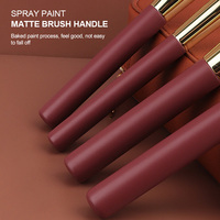 Kits de Pinceaux de Maquillage Complets Professionnels Sous Marque Privée de Luxe, 16 Pièces en Bois Rouge Personnalisables, pour Maquilleurs (Vente en Gros)