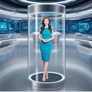 Zhuxin OEM Hologram gian hàng triển lãm hình trụ thiết lập với 2D để chuyển đổi 3D để thu hút du khách - Product Image 6