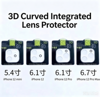 Protection d'objectif de caméra arrière en verre trempé 3D pour iPhone 18 17 16 15 14 13 Pro Max 14 Pro Max