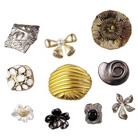 Boutons Métalliques Haut de Gamme Irréguliers, Attaches Métalliques Formes Fleur/Ronde/Ovale pour Manteaux, Manteaux en Laine, Cardigans, Pulls, Costumes