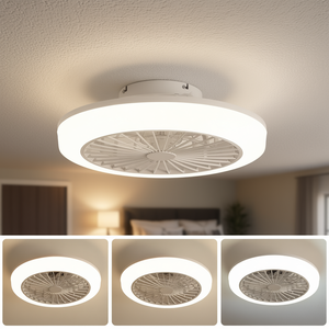 Ventilateur de plafond LED moderne sans pales de 18 pouces avec télécommande et éclairage intégré pour chambre, cuisine, salle à manger - Product Image 2