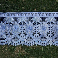 Bandes de broderie 15-45cm, grandes bandes de dentelle à fleurs 3D en fil doré et sequins, accessoires de tissu, dentelle guipure