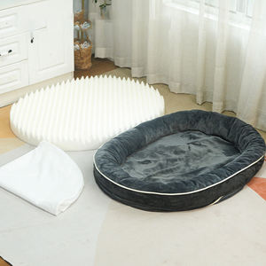 Lit <span class=keywords><strong>pour</strong></span> <span class=keywords><strong>chien</strong></span> de grande taille en mousse à mémoire de forme <span class=keywords><strong>orthopédique</strong></span> lavable en peluche courte grise personnalisé par le fabricant, tapis de sommeil rectangulaire <span class=keywords><strong>pour</strong></span> chiens de taille moyenne à grande - Product Image 3
