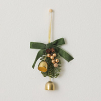 Ornamen Gantung Lonceng Buah Pinus Alami Natal, Hiasan Mobil, Cincin Ranting Berry, Karangan Bunga Kecil, Dekorasi Eucalyptus Natal