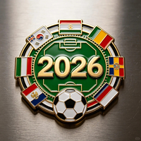 Broche personnalisée haut de gamme en émail cloisonné aimanté, logo d'équipe de football, émail souple, médaille, étanche, pour usage promotionnel