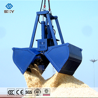 Bucket Excavator Hidrolik Berkualitas Tinggi dengan Penyangga Kawat Baja, Model Double Jaw Clamshell, Bucket Clamshell Elektrik
