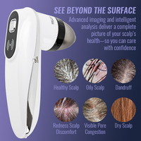 Analizador de Cuero Cabelludo Portátil, Detector de Folículos Pilosos, 1080P HD, 5G WiFi Inalámbrico, Doble Sonda, 50X 200X, Aplicación Inteligente, Análisis de Piel Facial