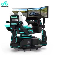Simulateur de conduite de voiture VR 9D avec trois écrans, machine de réalité virtuelle pour l'entraînement à la conduite, simulateur de course de voiture VR hydraulique PS4